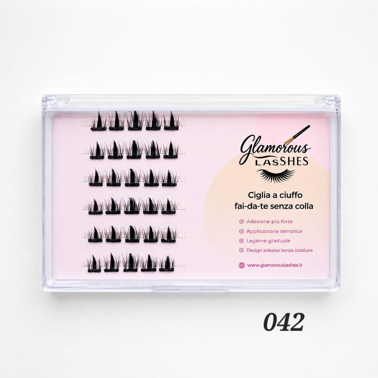 Glamorous Lashes Ciglia a Ciuffo Auto Adesive Glamorous Lashes – Modello 42