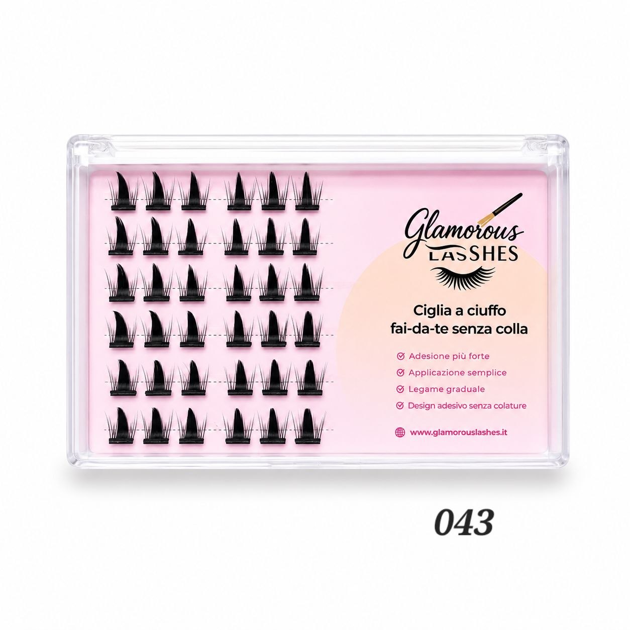 Glamorous Lashes Ciglia a Ciuffo Auto Adesive Glamorous Lashes – Modello 43