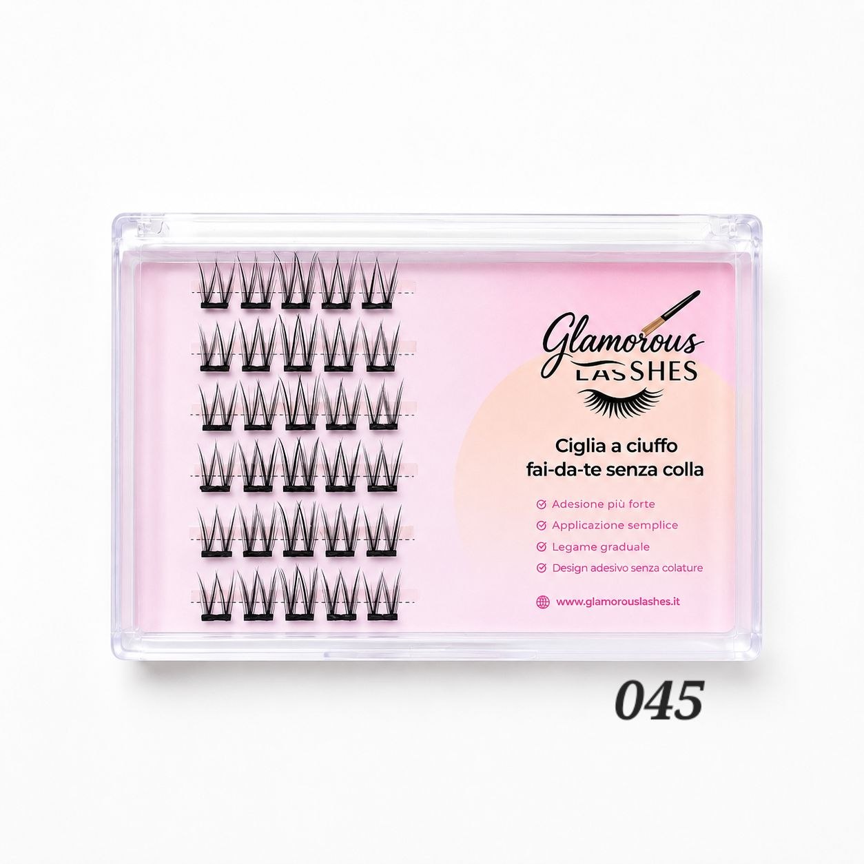 Glamorous Lashes Ciglia a Ciuffo Auto Adesive Glamorous Lashes – Modello 45