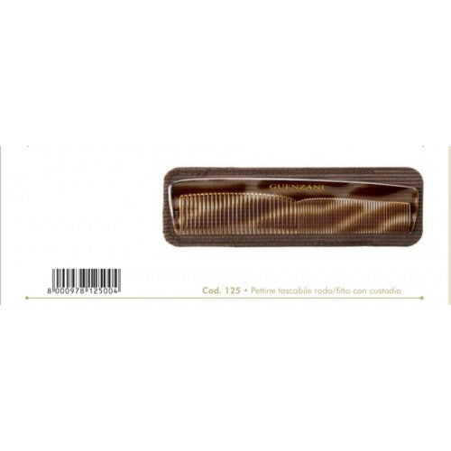 Guenzani Pettine tascabile rado/fitto con custodia