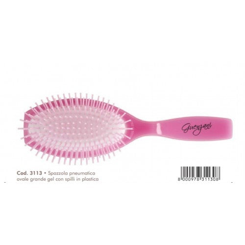 Guenzani Spazzola Pneumatica Ovale Grande Gel con Spilli in Plastica