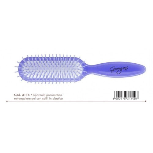 Guenzani Spazzola Pneumatica Rettangolare Gel con Spilli in Plastica