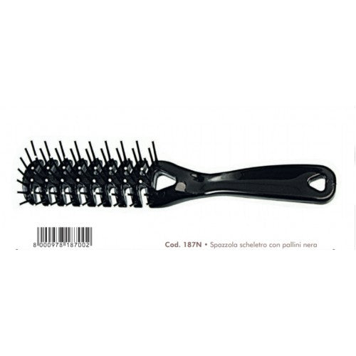Guenzani Spazzola Scheletro con Pallini nera