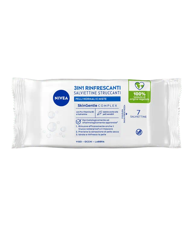 NIVEA SALVIETTINE STRUCCANTI 3IN1 RINFRESCANTI 7PCS
