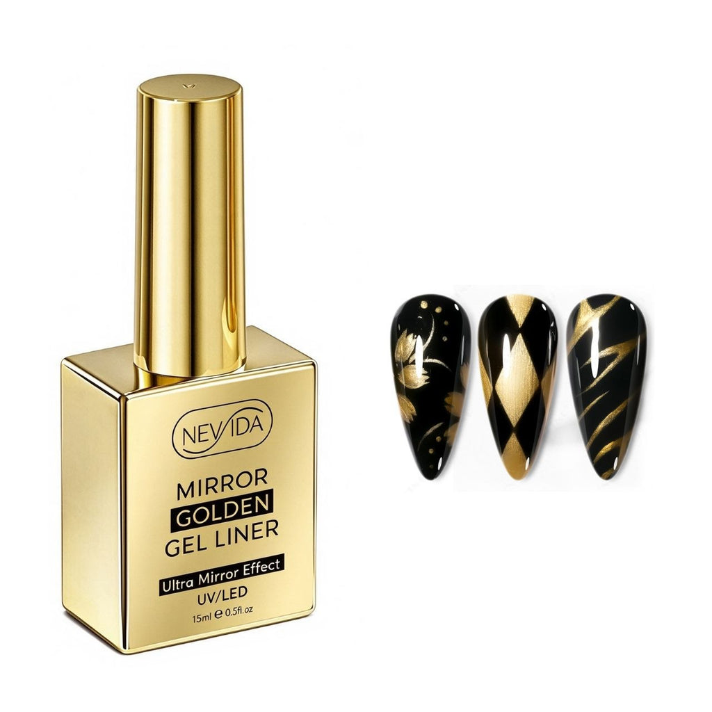 NEVIDA Mirror Golden Gel Liner – Effetto Specchio Oro 15 ml
