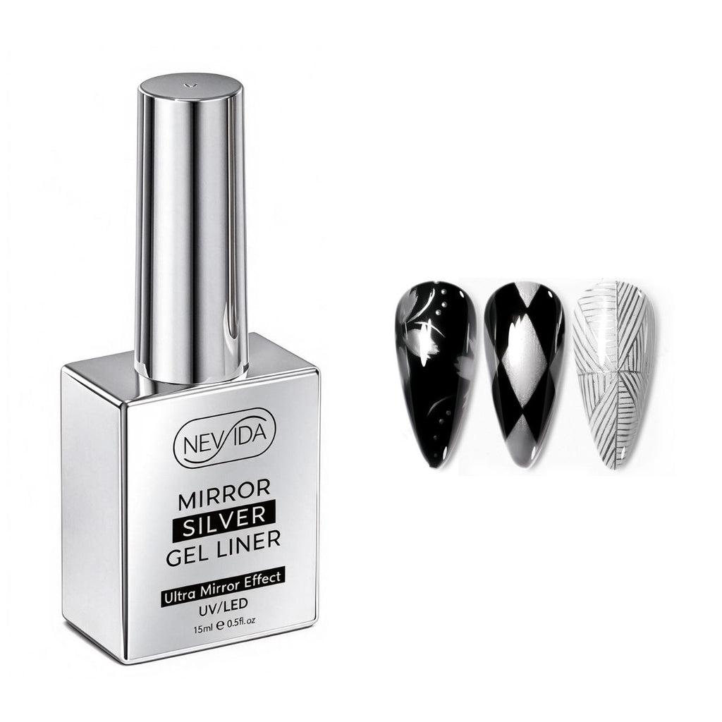 NEVIDA Mirror Silver Gel Liner – Effetto Specchio Argento 15 ml