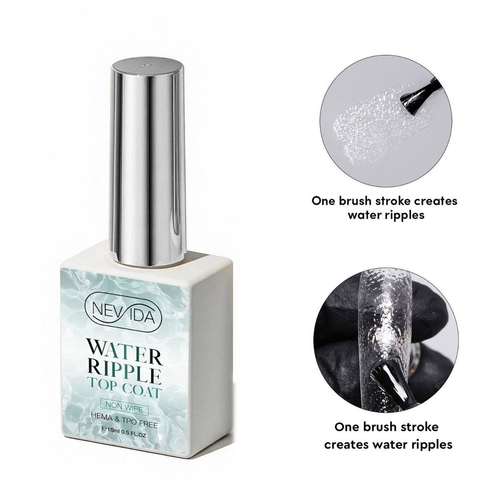 NEVIDA Water Ripple Top Coat – Effetto Onde d'Acqua Senza Dispersione 15 ml