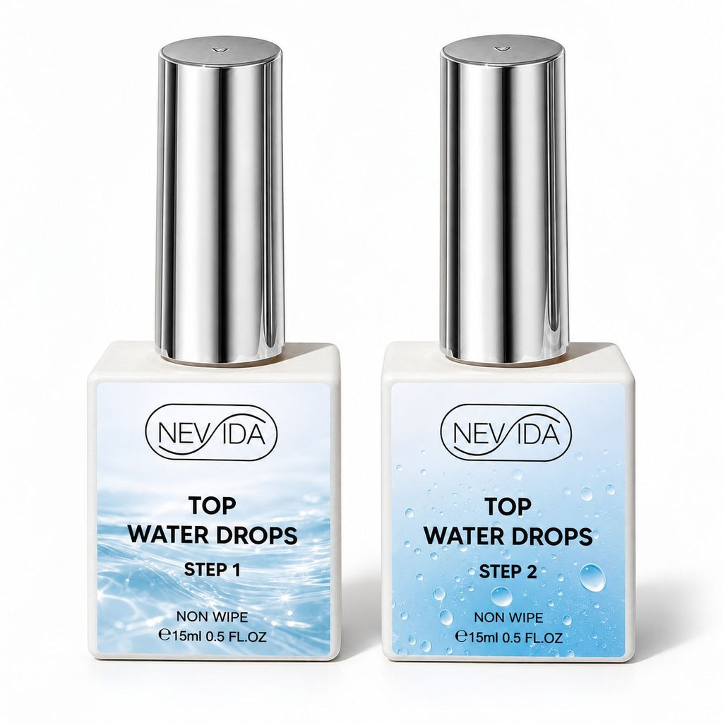 NEVIDA TOP WATER DROPS – Effetto Gocce d'Acqua 3D | STEP 1 + STEP 2 – 2 x 15 ml