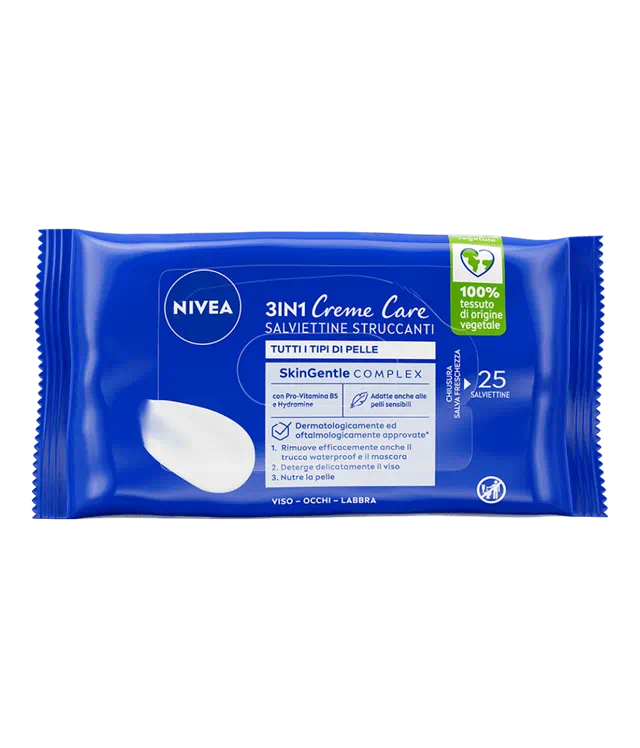 NIVEA SALVIETTINE STRUCCANTI 3IN1 CREME CARE 25PCS