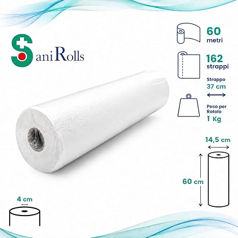 SANIFARMAITALIA Lenzuolino Medico Monouso 2 Veli in Pura Cellulosa - Rotolo Lettino