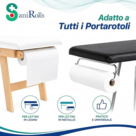 SANIFARMAITALIA Lenzuolino Medico Monouso 2 Veli in Pura Cellulosa - Rotolo Lettino