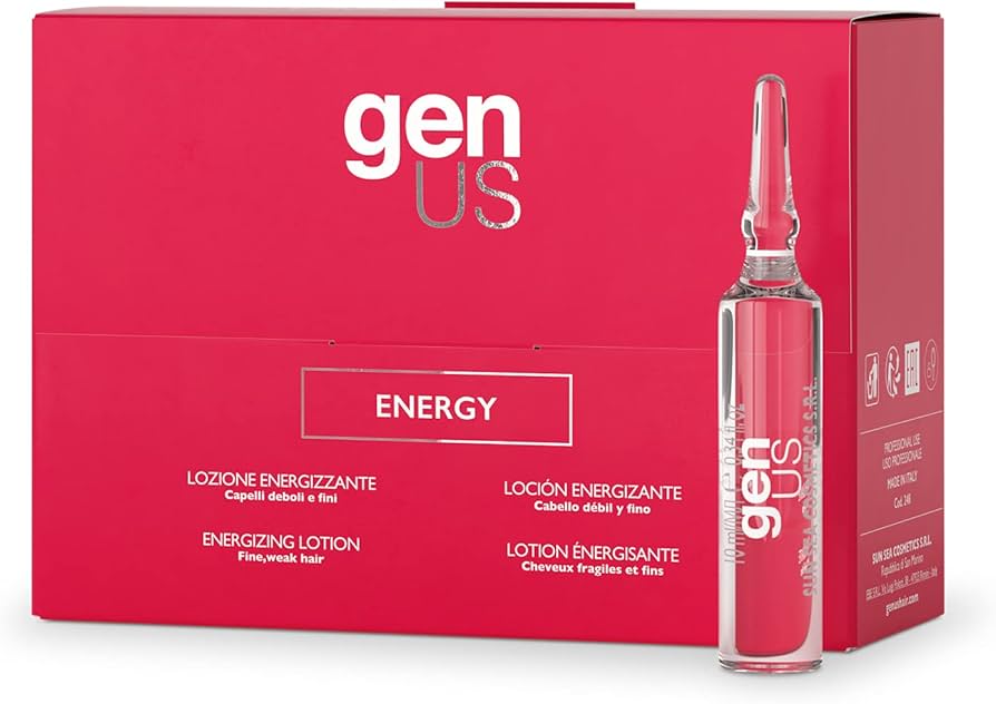 Genus Lozione Energizzante Anticaduta per capelli deboli e fini - conf. da 12 fiale da 10ml