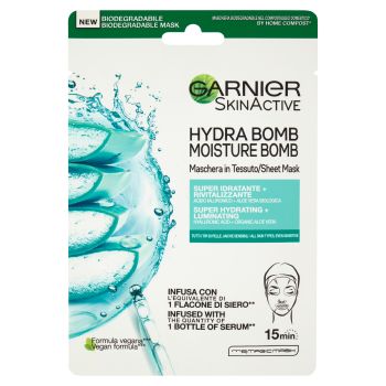 Garnier Maschera in Tessuto Skin Active Hydra Bomb, Idratante e Rivitalizzante