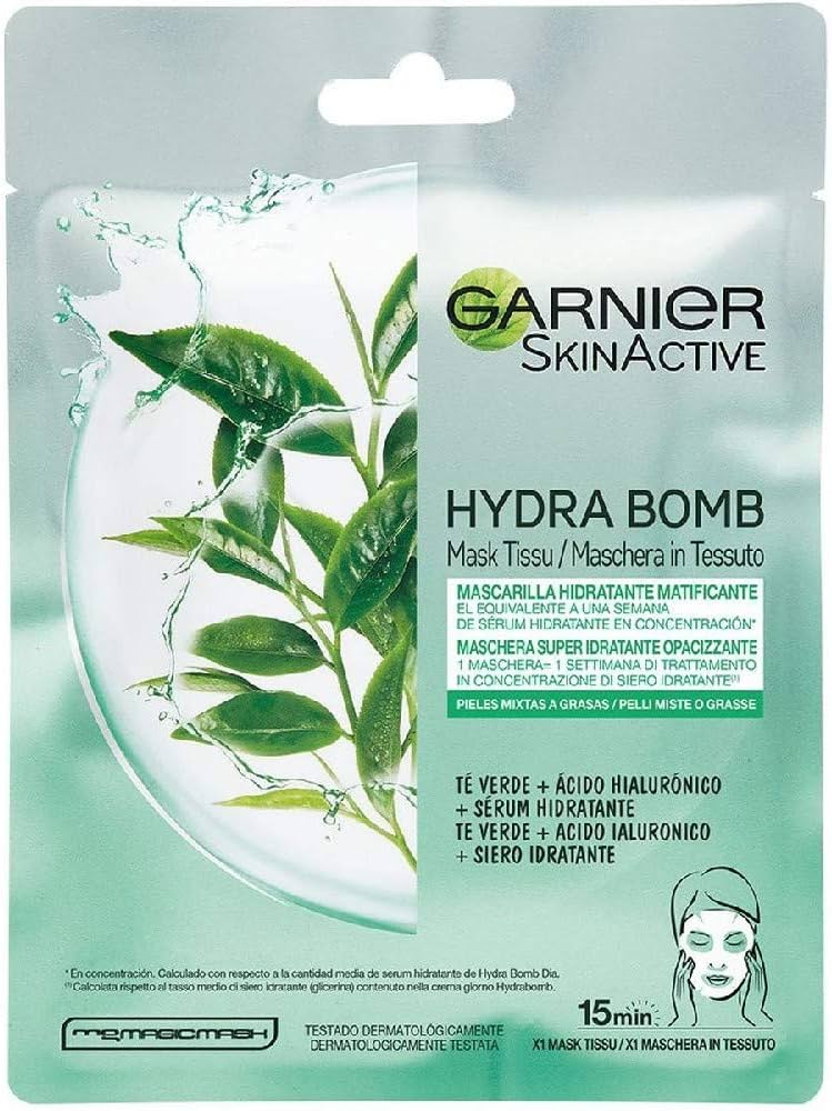 Garnier SkinActive, Maschera in tessuto super-idratante e opacizzante Hydra Bomb