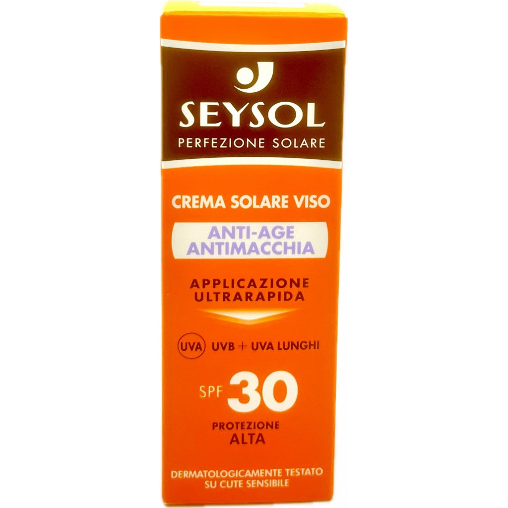Seysol Crema Solare Viso 50ml Anti-age Antimacchia - Spf 30 Protezione Alta