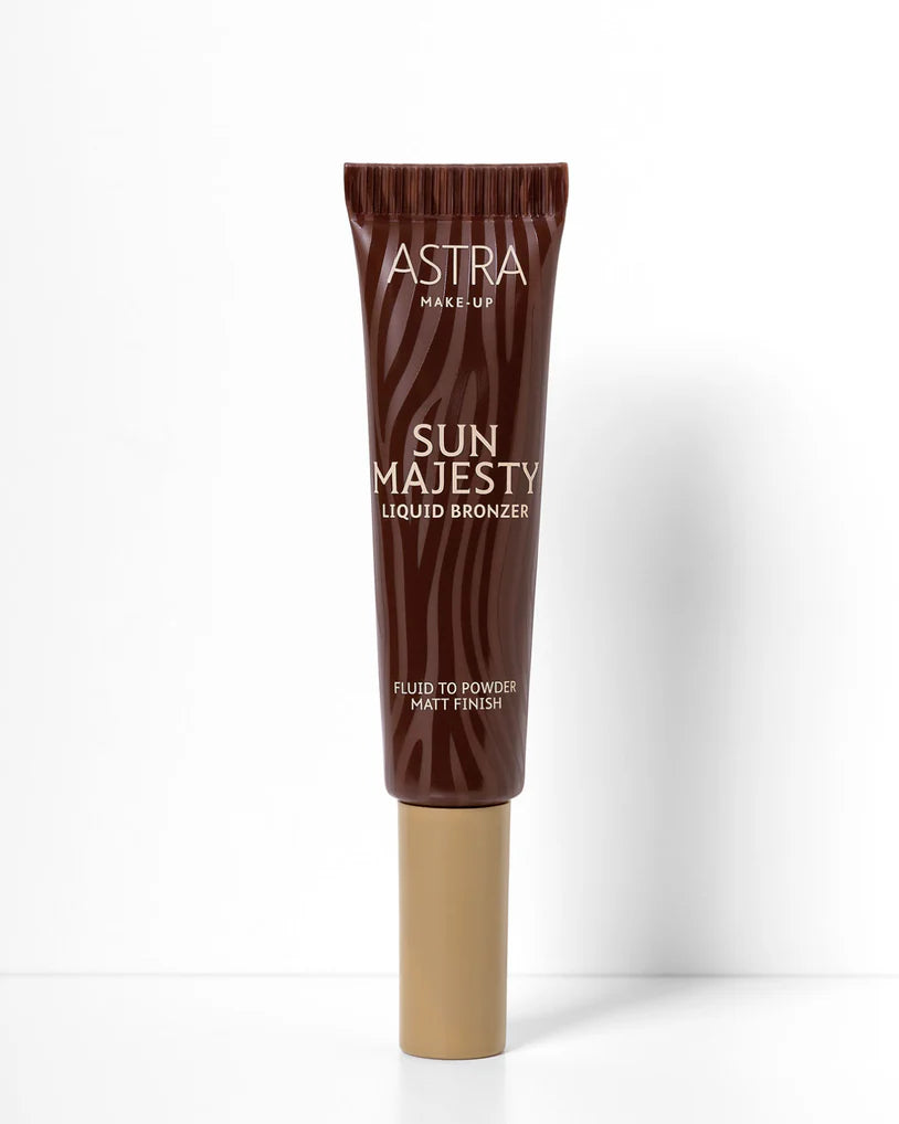 Astra SUN MAJESTY LIQUID BRONZER - Abbronzatura Naturale, Finish Mat Vellutato