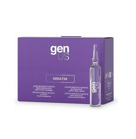 Genus Lozione Keratin Ristrutturante per capelli danneggiati - NO RISCIACQUO - Singola fiala da 10ml
