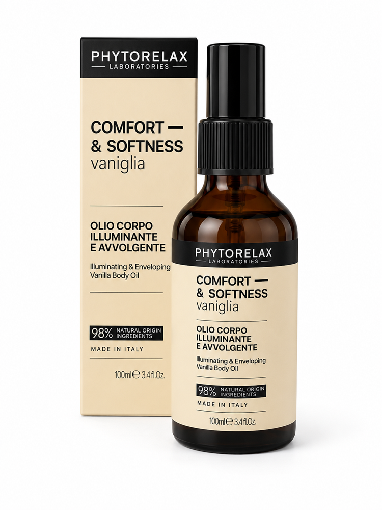 Phytorelax Comfort & Softness Vaniglia Olio Corpo Illuminante e Avvolgente 100ml