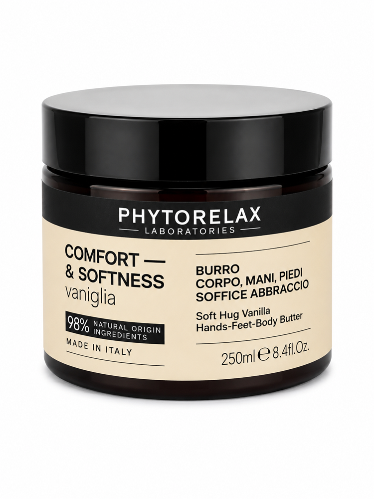 Phytorelax Comfort & Softness Vaniglia Burro Corpo Mani e Piedi Soffice Abbraccio 250ml