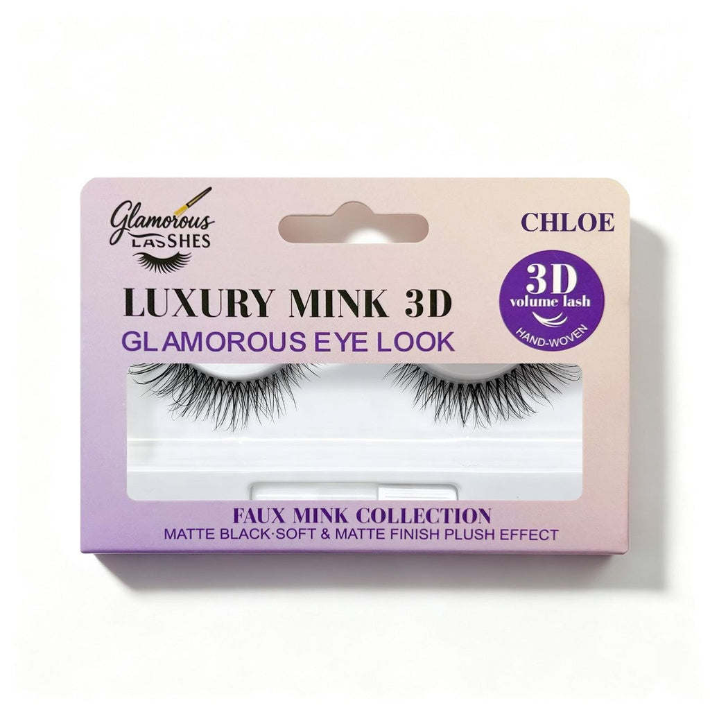 Glamorous Lashes Ciglia Finte a Banda Intera Luxury Mink 3D Chloe – Effetto Volume Naturale