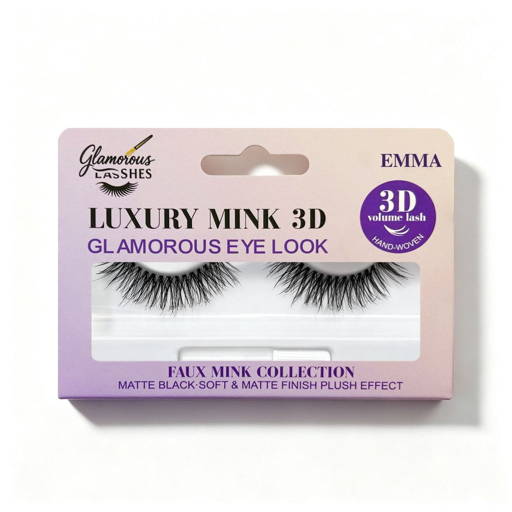 Glamorous Lashes Ciglia Finte a Banda Intera Luxury Mink 3D Emma – Effetto Volume Naturale