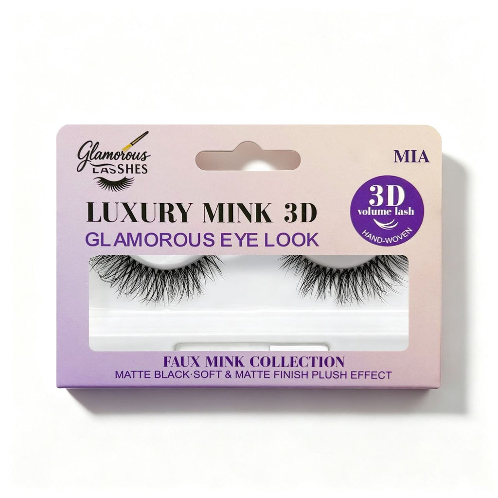 Glamorous Lashes Ciglia Finte a Banda Intera Luxury Mink 3D Mia – Effetto Naturale e Voluminoso