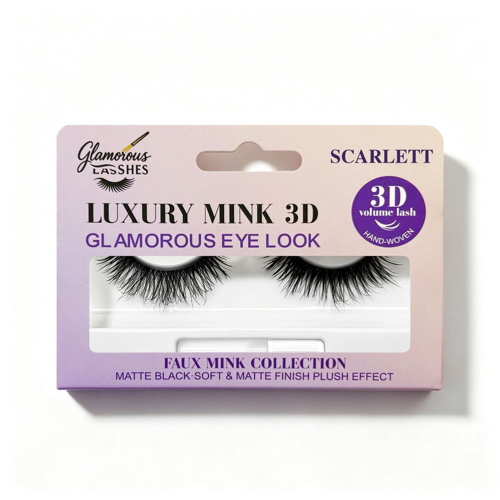 Glamorous Lashes Ciglia Finte a Banda Intera Luxury Mink 3D Scarlett – Effetto Volume Intenso