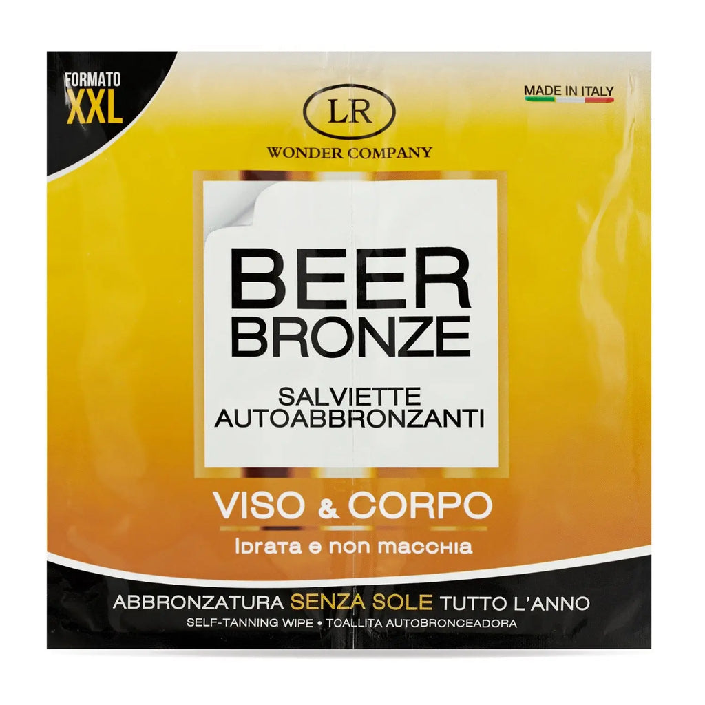 Beer Bronze 2 Salviette Autoabbronzanti alla Birra Viso e Corpo