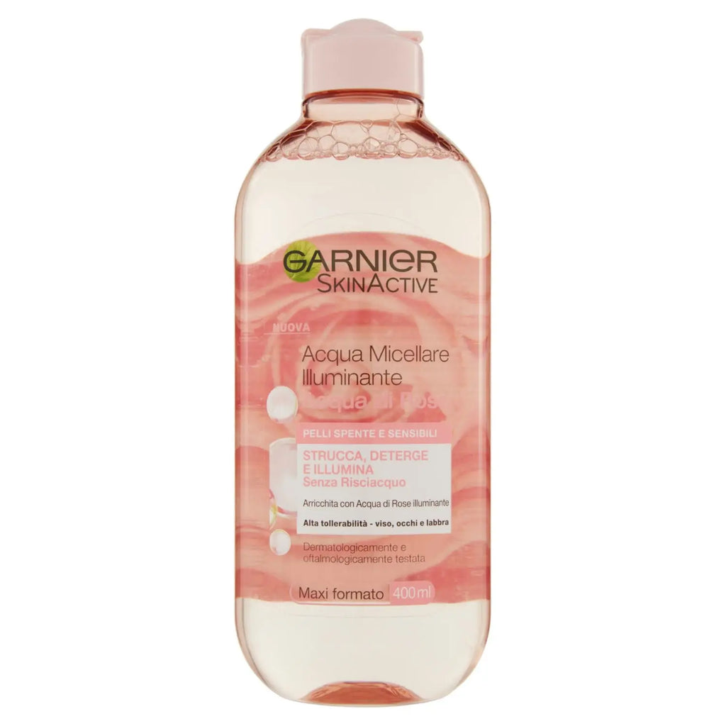 Garnier Acqua Micellare illuminante Acqua di Rose per Pelli Spente e Sensibili 400ml