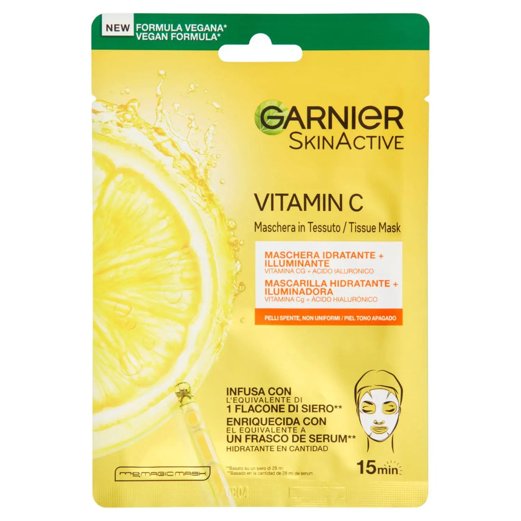 Garnier Maschera in Tessuto Hydra Bomb Idratante e Illuminante Pelli Non Uniformi