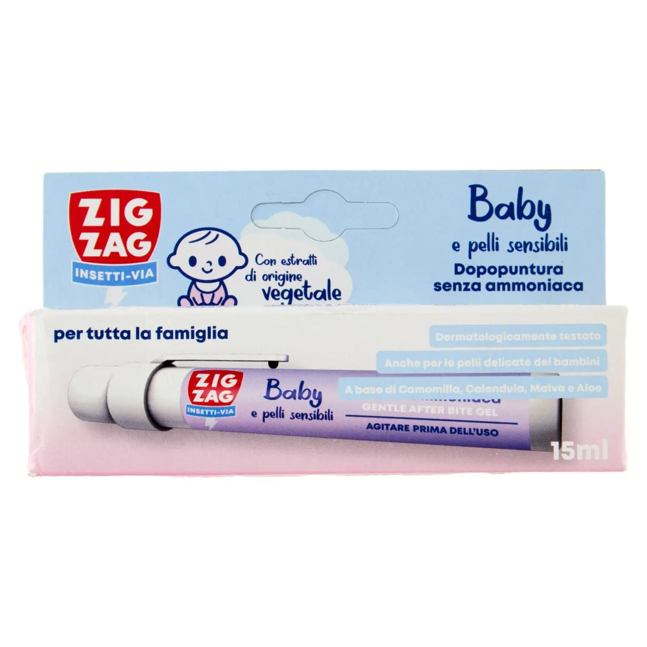 Zig Zag Insetti-Via Baby e pelli sensibili Dopopuntura senza ammoniaca 15 ml