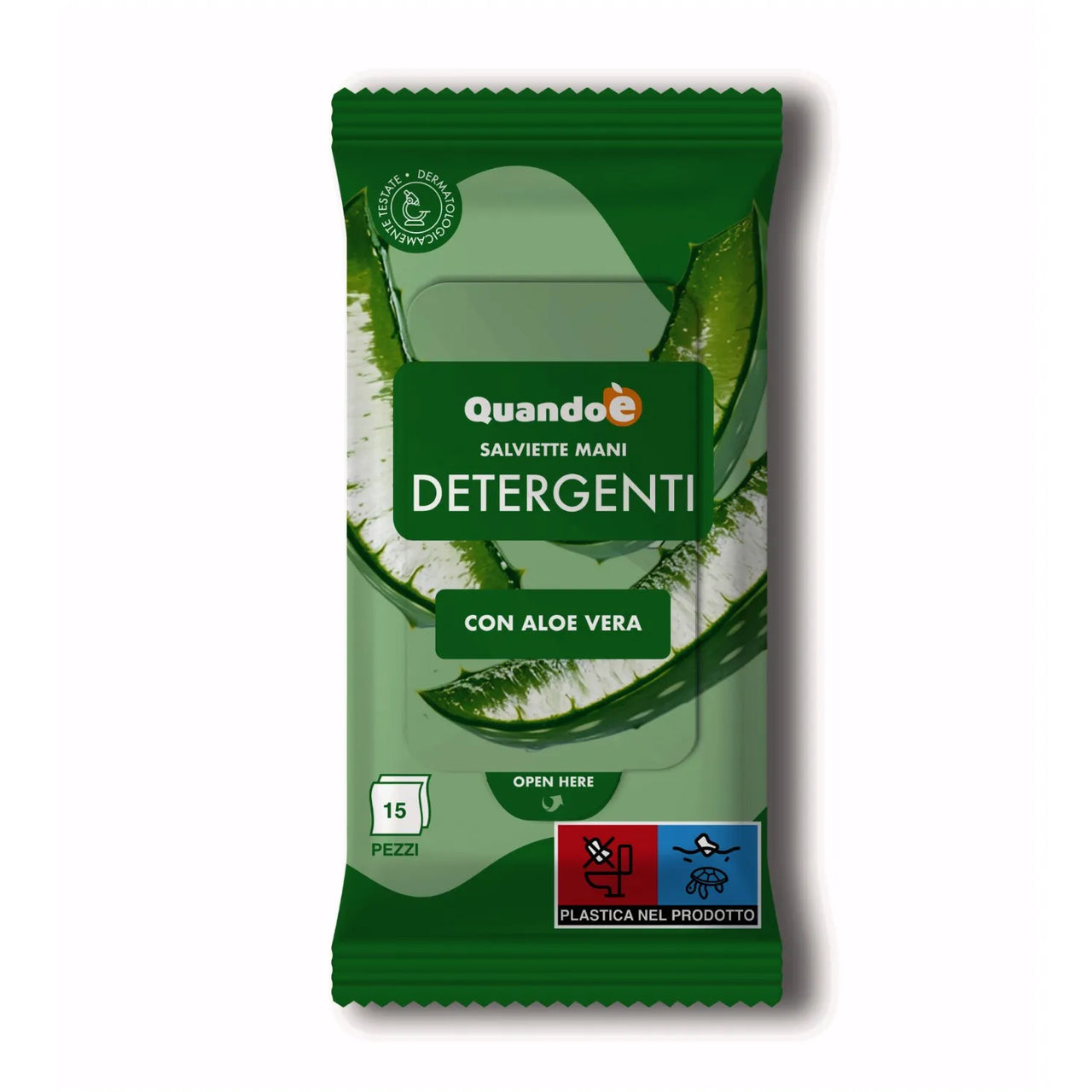 Quandoe' Salviette Mani Detergenti Con Aloe Vera Pz15
