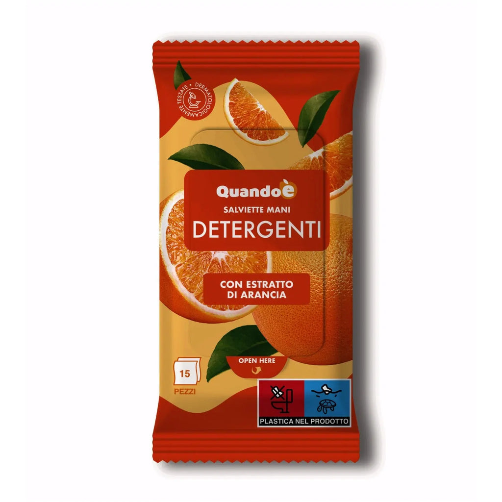 Quandoe' Salviette Mani Detergenti Con Estratto Di Arancia Pz15