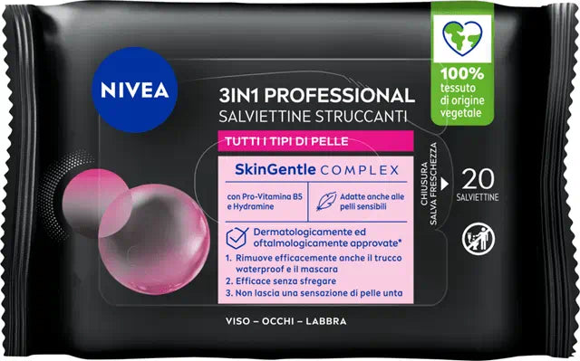 NIVEA SALVIETTINE STRUCCANTI 3IN1 PROFESSIONAL 20PCS