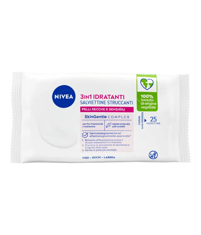 NIVEA SALVIETTINE STRUCCANTI 3IN1 IDRATANTI 25PCS
