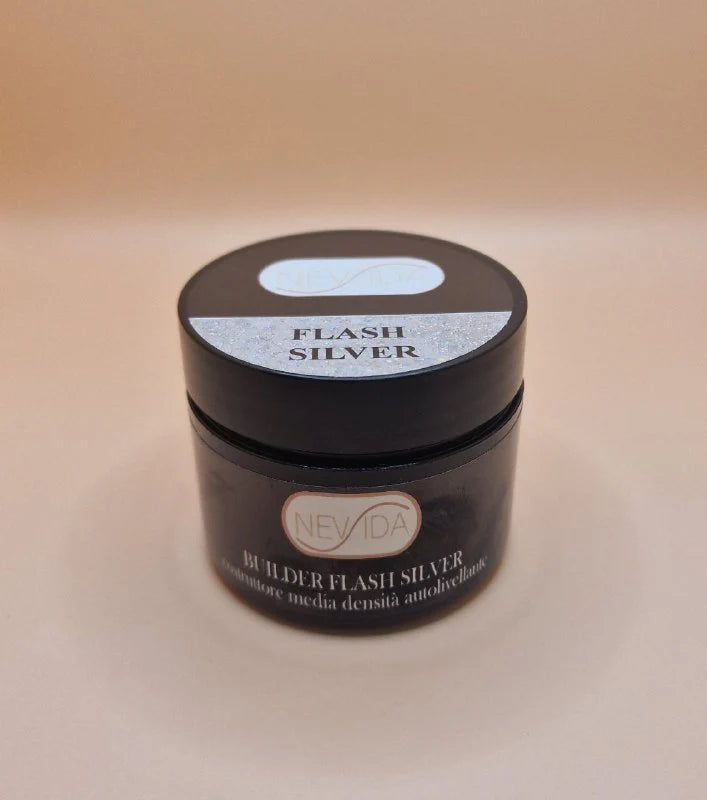Nevida GEL COSTRUTTORE FLASH SILVER glitter argento