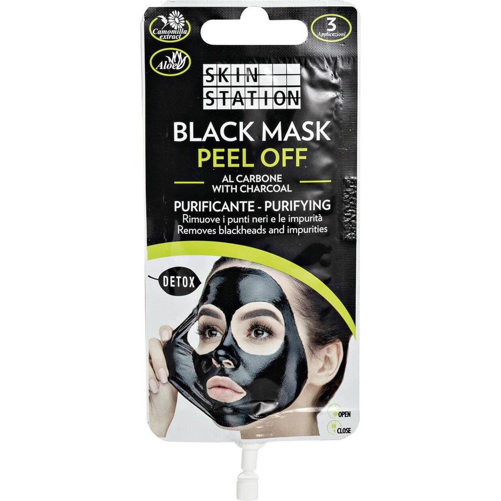 Skin Station Maschera Peel Off Al Carbone Detox Purificante Punti Neri e ImpuritÃ  15ml