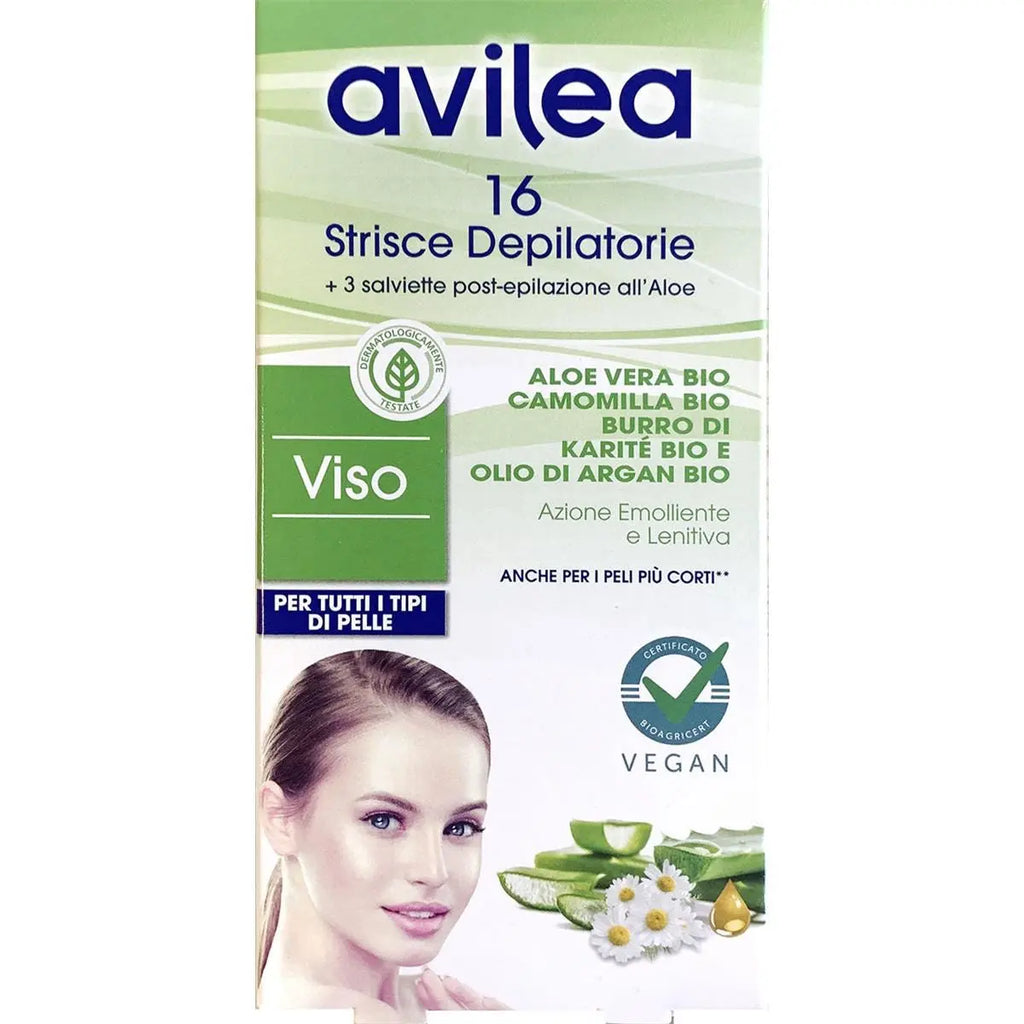 Avilea Striscie Depilatorie Viso Aloe 16pz