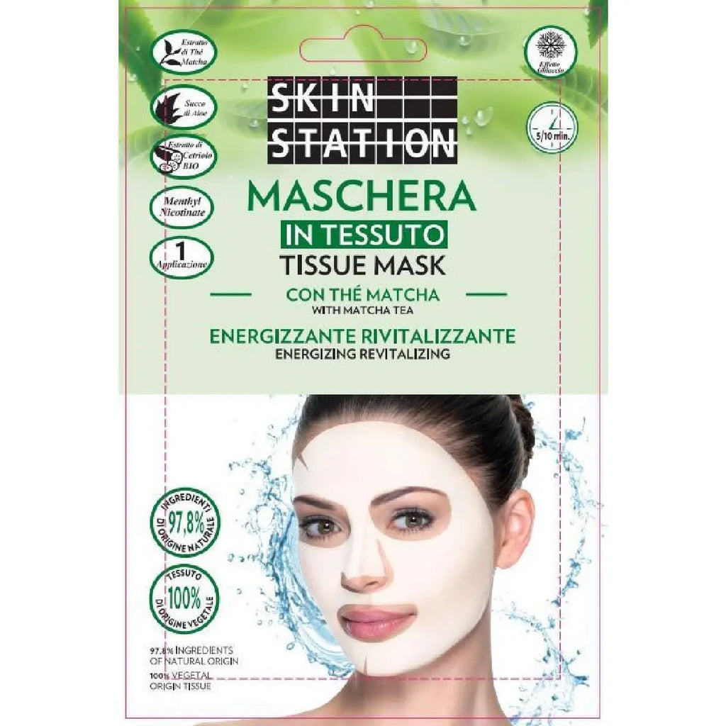 Skin Station Maschera in Tessuto Energizzante Rivitalizzante con TÃ¨ Matcha