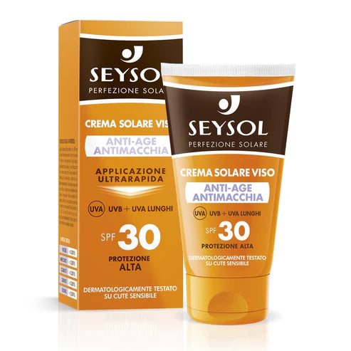 Seysol Crema Solare Viso 50ml Anti-age Antimacchia - Spf 30 Protezione Alta