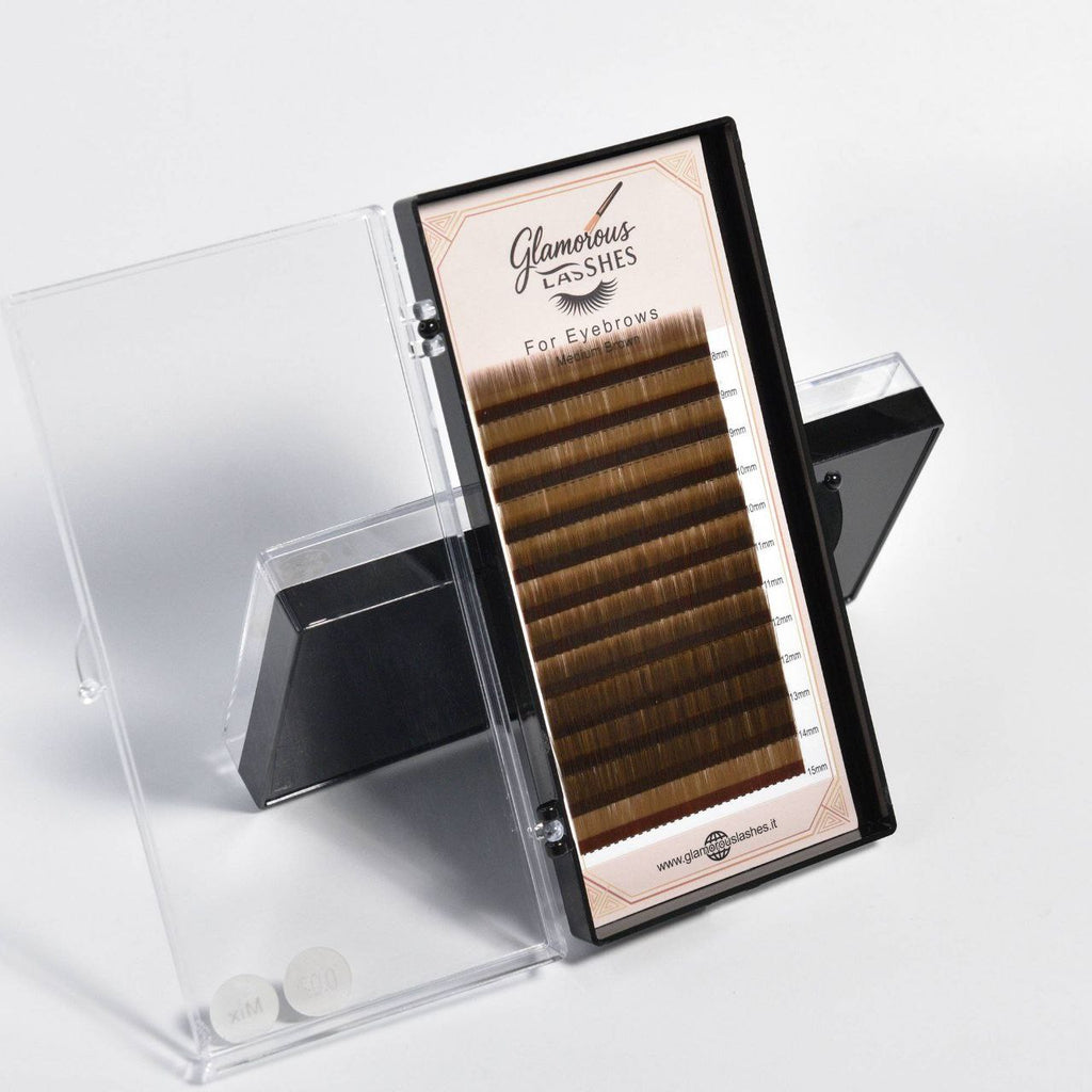 CIGLIA EXTENSION SOPRACCIGLIA "MEDIUM BROWN 0,07 ; 8-15mm Glamorous Lashes