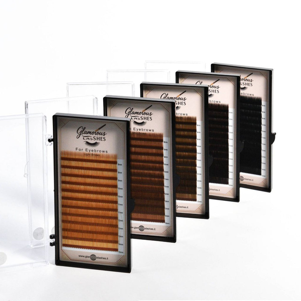 CIGLIA EXTENSION SOPRACCIGLIA "MILD BROWN 0,07 ; 8-15mm Glamorous Lashes