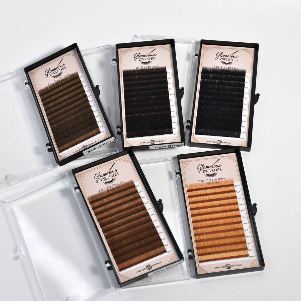 CIGLIA EXTENSION SOPRACCIGLIA "DARK BROWN 0,07 ; 8-15mm Glamorous Lashes