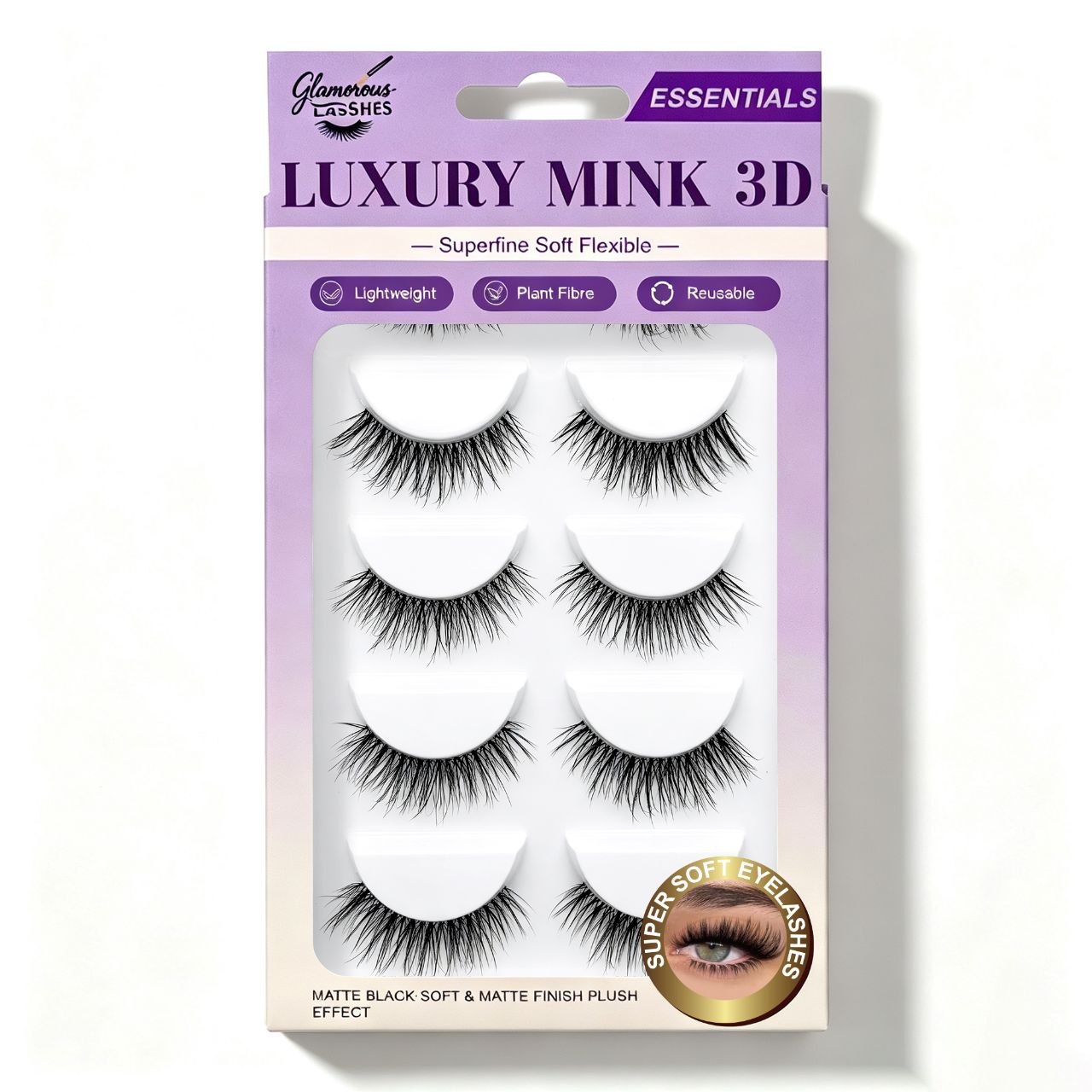 Glamorous Lashes Multipack Luxury Mink 3D Essentials – Ciglia Finte Effetto Naturale