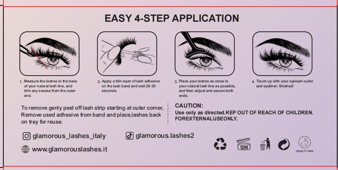 Glamorous Lashes Ciglia Finte a Banda Intera Luxury Mink 3D Victoria – Effetto Naturale ed Elegante